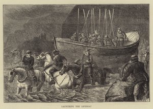 Het lanceren van de reddingsboot