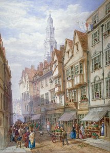 Oude huizen in Wych Street, Westminster, Londen, 1873 door William Richardson
