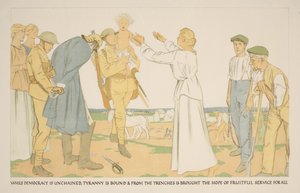 Boeren en soldaten op het land