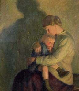 Moeder en kind: kaarslicht