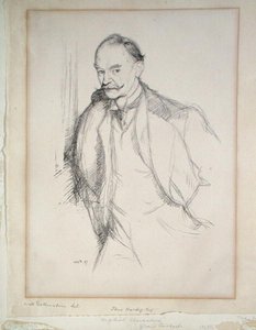 Portret van Thomas Hardy (1840-1928) 1897 door William Rothenstein
