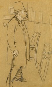 De Kenner - Mogelijk een portret van Mons. Julien, ca. 1890 door William Rothenstein