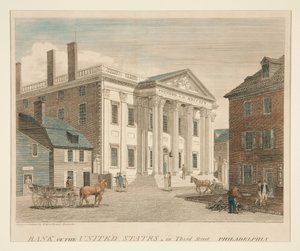 Bank of the United States, in Third Street, Philadelphia door William Russell Birch