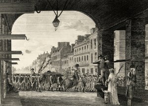 De begrafenisstoet van George Washington langs High Street in Philadelphia