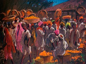 Oranjemarkt, Bombay, ca. 1910 1935 door William Samuel Horton
