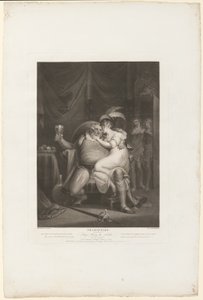 Prins Hal en Poins verrassen Falstaff met Doll Tearsheet door William Satchwell Leney