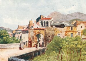 Ingang naar Toirano (kleurenlitho) door William Scott
