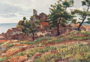 De oude stad, Cannes (kleurenlitho)