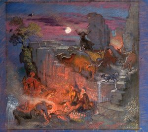 Studie voor Highland Raiders, ca. 1918 door William Shackleton
