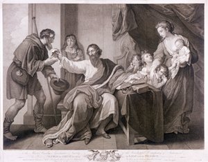 Alfred de Grote deelt zijn brood met de pelgrim