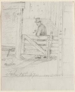 Rustend op het hek, 1867 door William Sidney Mount