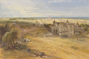 De Dilkoosha, Lucknow in de verte door William Simpson