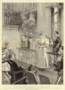 Het huwelijk van de hertog van Aosta en prinses Helene van Orleans door William Small