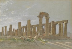 Girgenti De Tempel van Juno Lacinia in Agrigentum door William Stanley Haseltine
