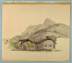 Studie van Landschap, Brunnen, Zwitserland door William Stanley Haseltine