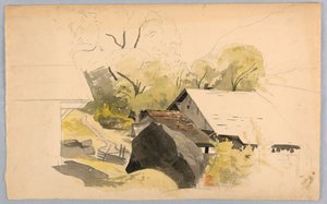 Studie van Landschap, Zwitserland door William Stanley Haseltine
