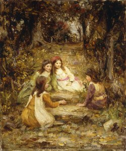 Kinderen in een Boomgaard door William Stewart MacGeorge