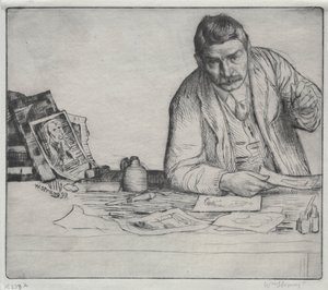 Zelfportret - "De etser" door William Strang