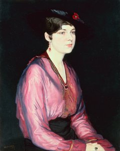 De roze blouse, portret van Sylvia Parsons
