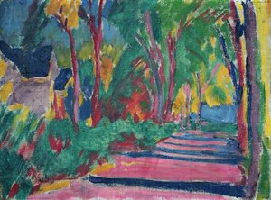 Bosrijke weg door William Straube
