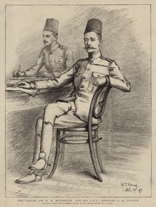 De Sirdar, Sir H H Kitchener, en zijn ADC, Bimbashi J K Watson door William T. Maud