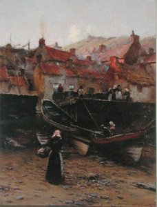 Kade in Staithes, Yorkshire door William Teulon Blandford Fletcher