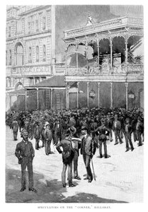 Speculanten op de Hoek, Ballarat, Australië, 1886 door William Thomas Smedley