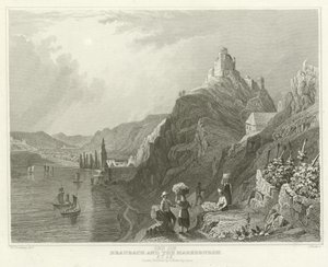 Braubach en de Marksburgh door William Tombleson
