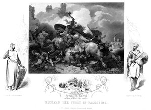 Koning Richard I 1157-119 bij de Slag om Jaffa, 1192 door William Turner Davey
