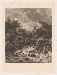 Landschap met een waterval