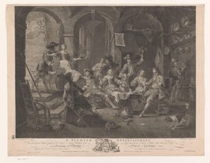 Interieur met rokend en drinkend gezelschap door William Walker