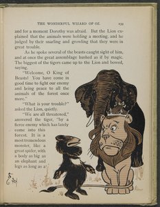 Illustratie uit "De wonderbaarlijke tovenaar van Oz" door Lyman Frank Baum door William Wallace Denslow