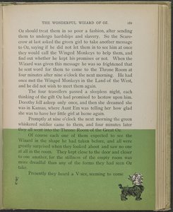 Illustratie uit "De wonderbaarlijke tovenaar van Oz" door Lyman Frank Baum