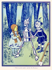 "Dit is een grote troost," zei de Blikken Man." uit "De Wonderbaarlijke Tovenaar van Oz" door L. Frank Baum door William Wallace Denslow
