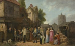 Scène buiten een herberg, mogelijk in Long Ashton, Bristol, c.1824 door William West