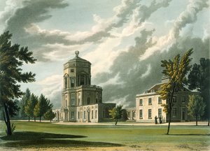 Exterieur van Het Astronomisch Observatorium, illustratie uit de Geschiedenis van Oxford