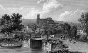 Hythe vanaf de Kanaalbrug, gegraveerd door E. Finden, 1829