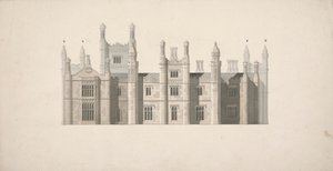 Verhoging van een Voorgesteld Ontwerp voor Cambridge Colleges door William Wilkins