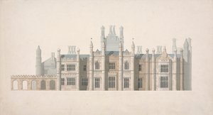 Verhoging van een Voorgesteld Ontwerp voor Cambridge Colleges door William Wilkins