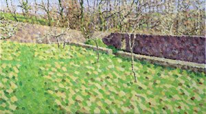 Boomgaard in winterzon door William Wilkins