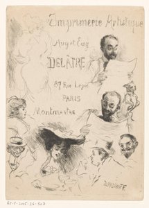 Visitekaartje van drukker Eugène Delâtre te Parijs door Willibald Wolf Rudinoff