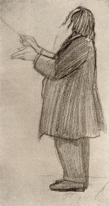Johannes Brahms (1833-1897) Duitse componist, dirigerend (tekening)