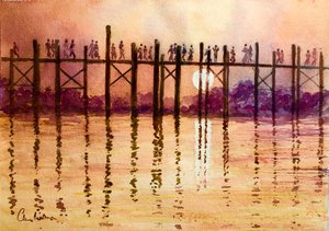 993 Spitsuur op de U Bein-brug, Mandalay