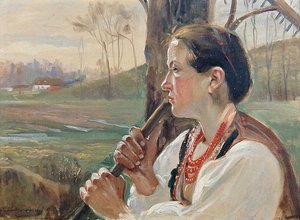 Meisje met hark, c.1914