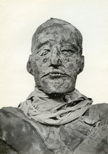 Hoofd van de mummie van Ramses III, Oude Egyptische farao van de 20e Dynastie, ca. 1156 v.Chr. 1926 door Winifred Mabel Brunton