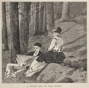 Een rustige dag in het bos door Winslow Homer