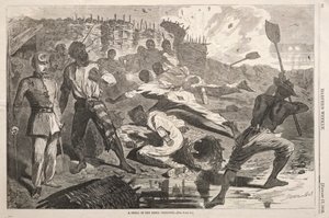 Een granaat in de loopgraven van de rebellen