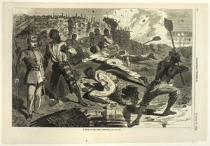 Een granaat in de loopgraven van de rebellen door Winslow Homer