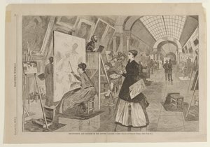 Kunststudenten en kopiisten in de Louvre-galerij, Parijs door Winslow Homer