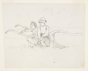 Jongen en meisje op een ploeg door Winslow Homer